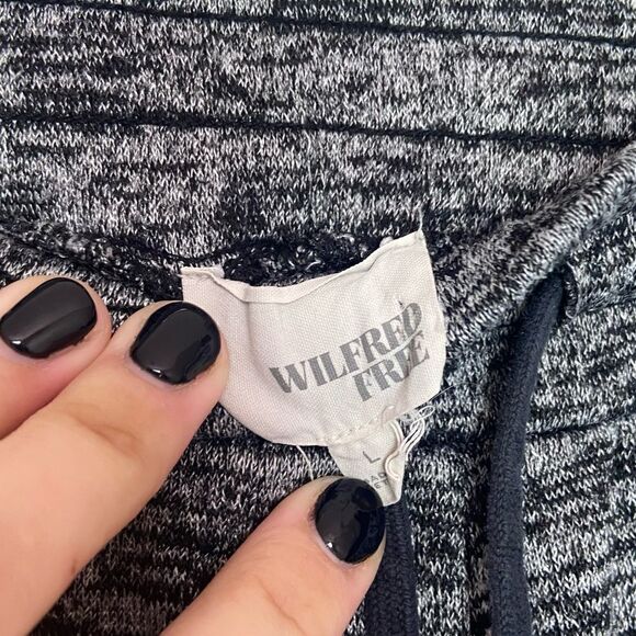 Wilfred Free | Aritzia Heather Grey Marled High-Rise Joggers Size Large - Picture 4 of 7